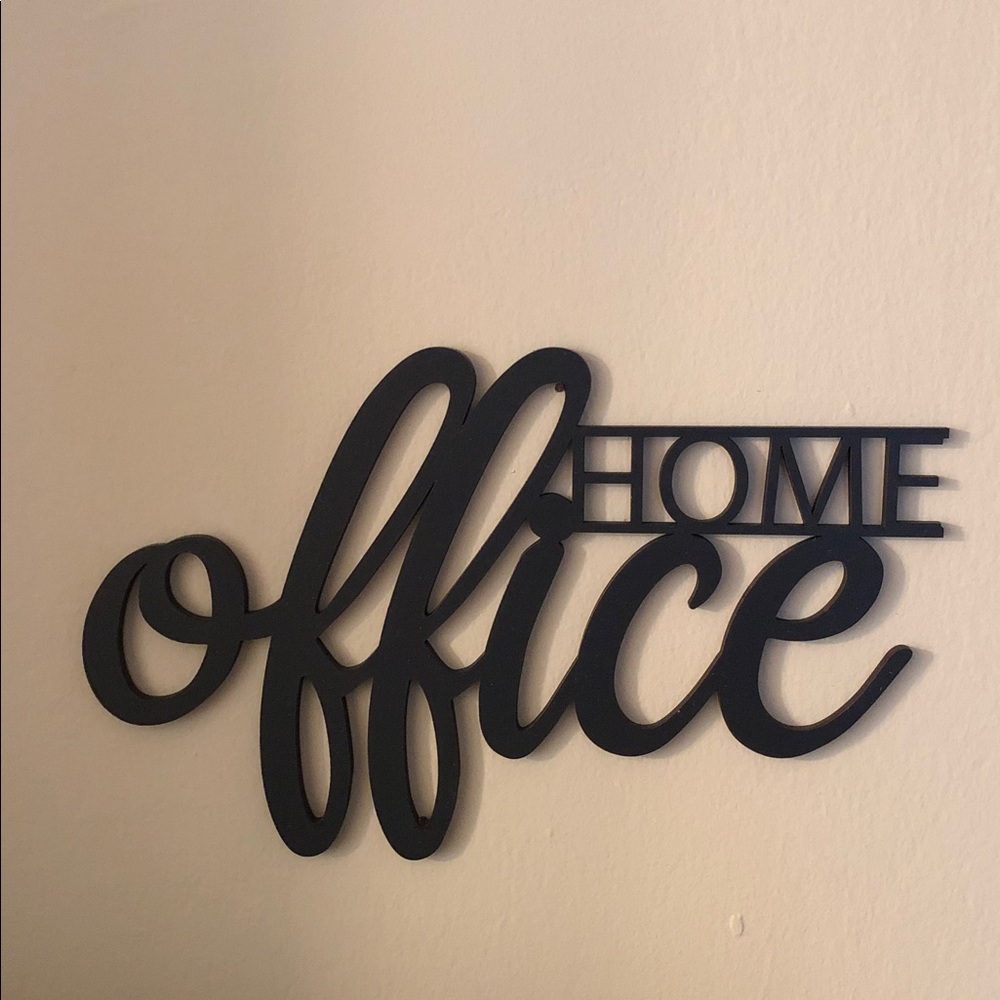Elegant Black Home Office Wall Sign